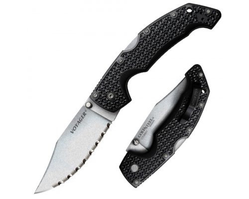 COLD STEEL VOYAGER LARGE CLIP POINT SERRATED EDGE -1