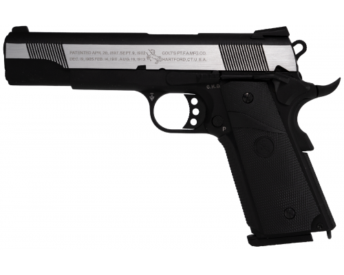 Colt 1911 Combat Gas Dual Tone - Silver Slide, Black Lower Airsoft pistol-1