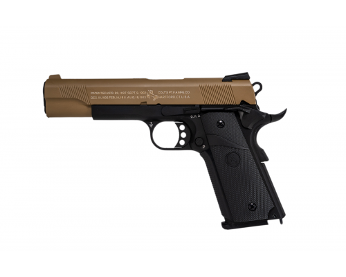 Colt 1911 Combat Gas - Tan Slide, Black Lower Airsoft pistol-1