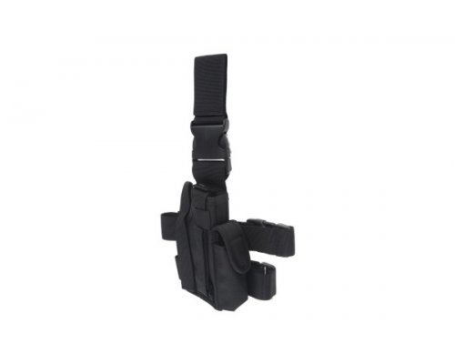 Drop-Leg Holster with Magazine Pouch - Black-1