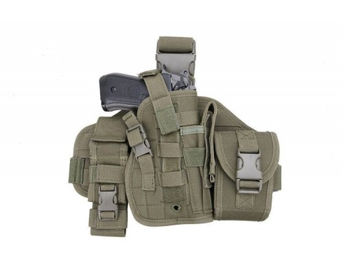 Modular thigh panel with holster - olive-1