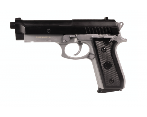 Cybergun PT92 Spring Dual Tone Black Silver Metal Slide 6mm 0.5J 12BBs Airsoft pistol-1