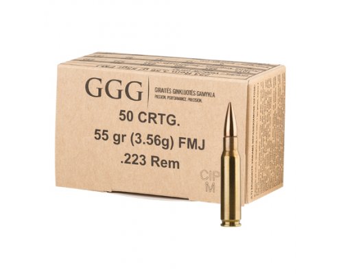 Streljivo GGG .223 Remington 55 grains FMJ 250 kom-1