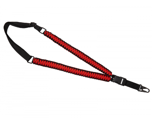 1 Point Paracord Sling - Quick Detach - Black / Red-1