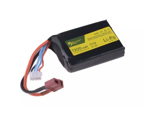 Electro River LiPo 11.1V 1300mAh 20/40C Baterija - AN/PEQ Size - T-Connect (Deans)-1