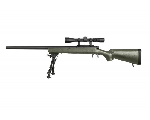 SW-10 Sniper Rifle Airsoft Replica with scope and bipod - olive-1