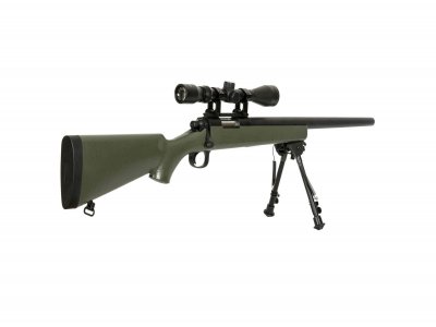 SW-10 Sniper Rifle Airsoft Replica with scope and bipod - olive-3