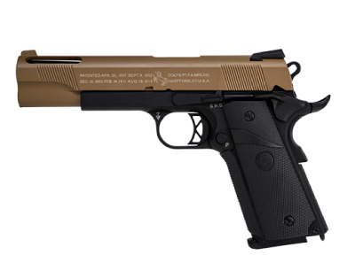 Colt 1911 Ported Gas - Tan Slide, Black Lower - Airsoft pištolj-1