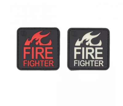JTG Rubber Patch - Fire Fighter - Red-1