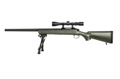 SW-10 Sniper Rifle Airsoft Replica with scope and bipod - olive-1